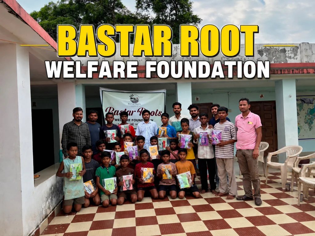 शिक्षा की ओर बढ़ते कदम:  (BASTAR ROOT WELFARE FOUNDATION ) ने लामडागुड़ा वनवासी कल्याण आश्रम में बच्चों को बांटी पठन सामग्री